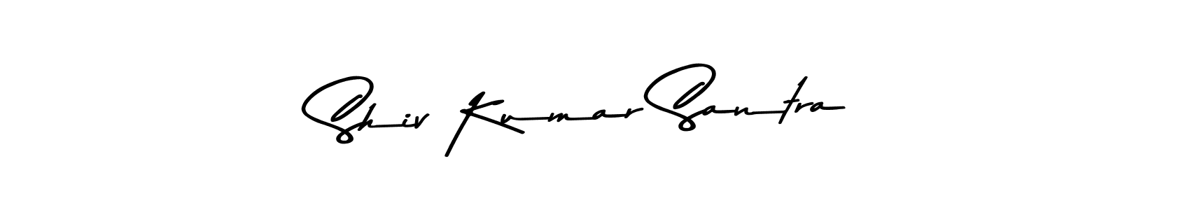 Create a beautiful signature design for name Shiv Kumar Santra. With this signature (Asem Kandis PERSONAL USE) fonts, you can make a handwritten signature for free. Shiv Kumar Santra signature style 9 images and pictures png