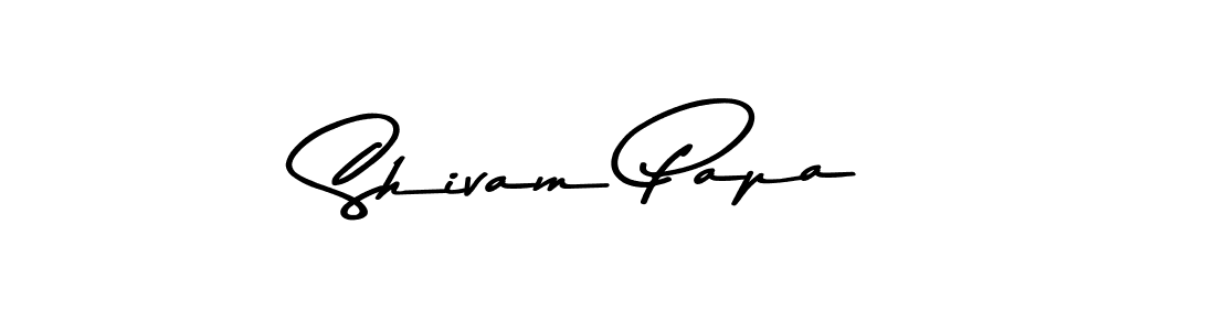 Make a beautiful signature design for name Shivam Papa. With this signature (Asem Kandis PERSONAL USE) style, you can create a handwritten signature for free. Shivam Papa signature style 9 images and pictures png