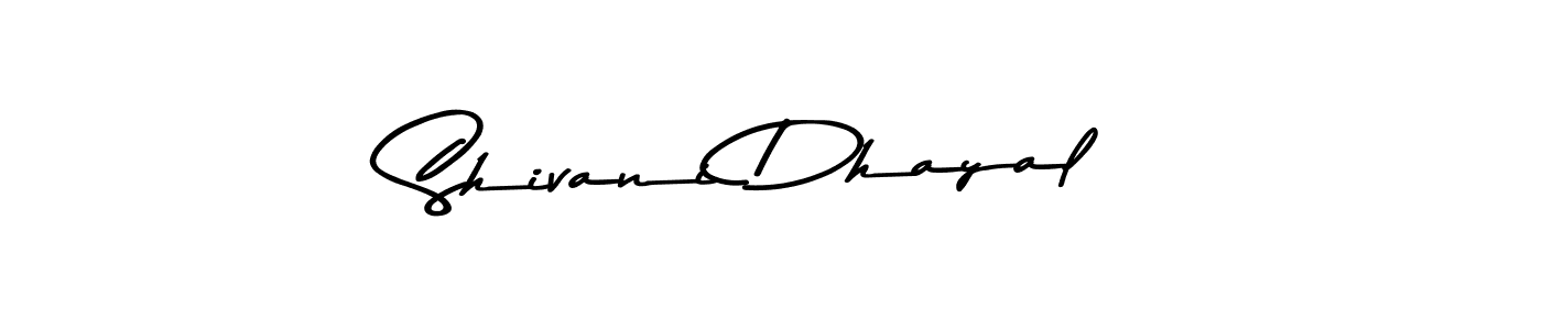 How to make Shivani Dhayal name signature. Use Asem Kandis PERSONAL USE style for creating short signs online. This is the latest handwritten sign. Shivani Dhayal signature style 9 images and pictures png