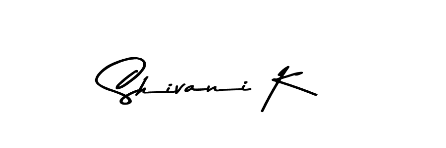 Create a beautiful signature design for name Shivani K. With this signature (Asem Kandis PERSONAL USE) fonts, you can make a handwritten signature for free. Shivani K signature style 9 images and pictures png