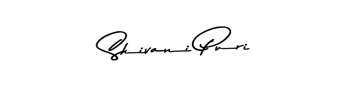 How to make Shivani Puri name signature. Use Asem Kandis PERSONAL USE style for creating short signs online. This is the latest handwritten sign. Shivani Puri signature style 9 images and pictures png