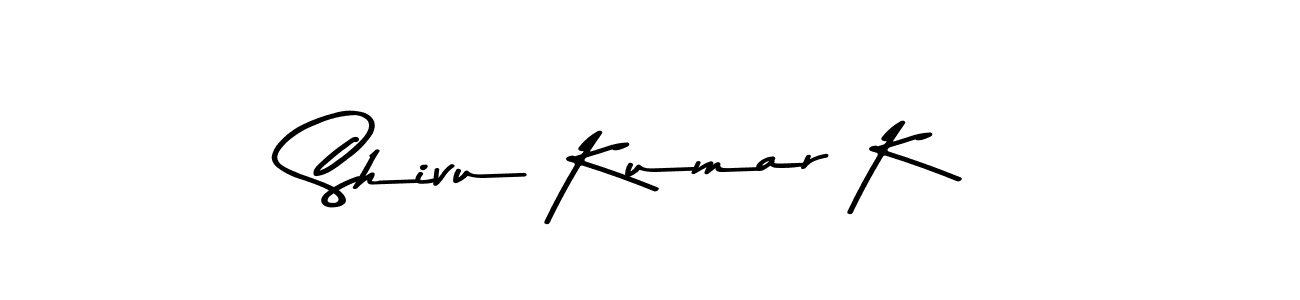 The best way (Asem Kandis PERSONAL USE) to make a short signature is to pick only two or three words in your name. The name Shivu Kumar K include a total of six letters. For converting this name. Shivu Kumar K signature style 9 images and pictures png