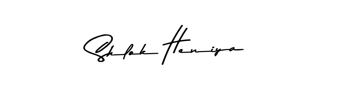 Make a beautiful signature design for name Shlok Heniya. With this signature (Asem Kandis PERSONAL USE) style, you can create a handwritten signature for free. Shlok Heniya signature style 9 images and pictures png
