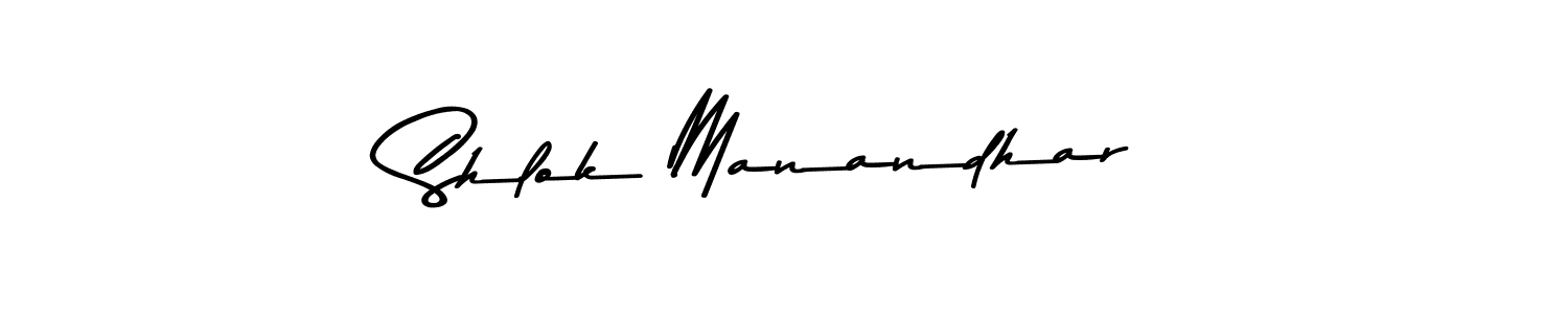 The best way (Asem Kandis PERSONAL USE) to make a short signature is to pick only two or three words in your name. The name Shlok Manandhar include a total of six letters. For converting this name. Shlok Manandhar signature style 9 images and pictures png