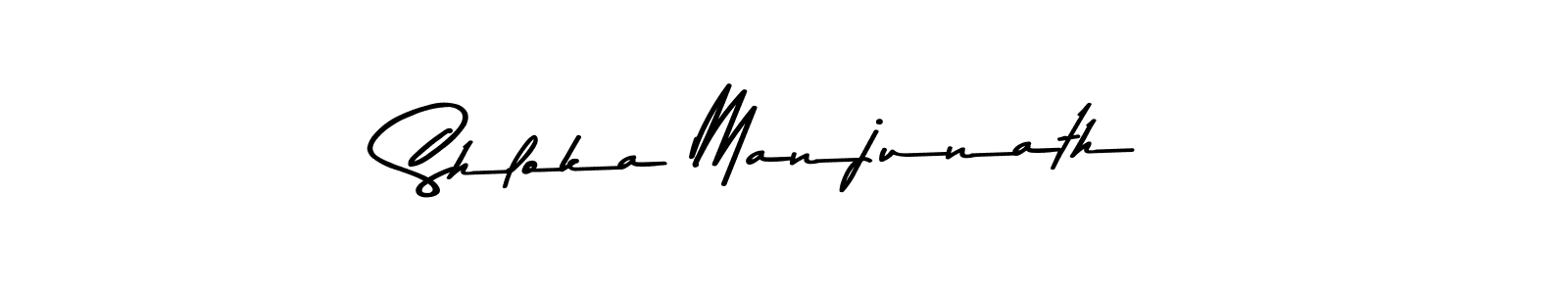 Create a beautiful signature design for name Shloka Manjunath. With this signature (Asem Kandis PERSONAL USE) fonts, you can make a handwritten signature for free. Shloka Manjunath signature style 9 images and pictures png