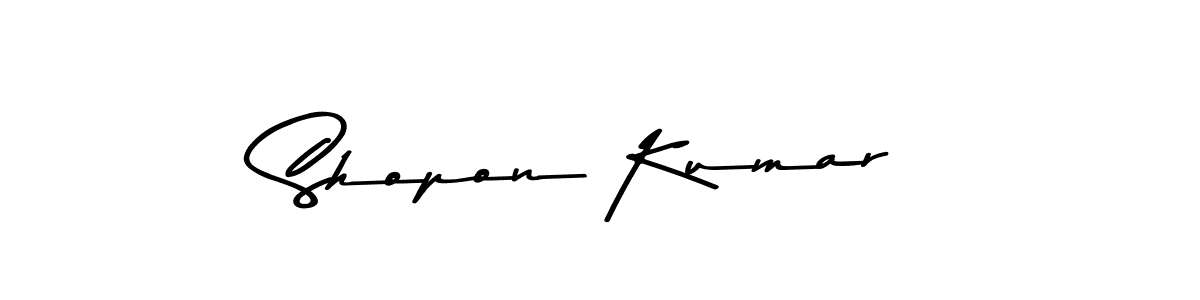 Create a beautiful signature design for name Shopon Kumar. With this signature (Asem Kandis PERSONAL USE) fonts, you can make a handwritten signature for free. Shopon Kumar signature style 9 images and pictures png