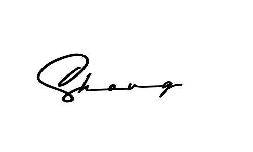 How to make Shoug name signature. Use Asem Kandis PERSONAL USE style for creating short signs online. This is the latest handwritten sign. Shoug signature style 9 images and pictures png