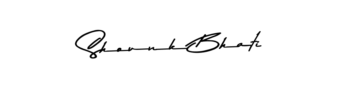How to make Shounk Bhati name signature. Use Asem Kandis PERSONAL USE style for creating short signs online. This is the latest handwritten sign. Shounk Bhati signature style 9 images and pictures png