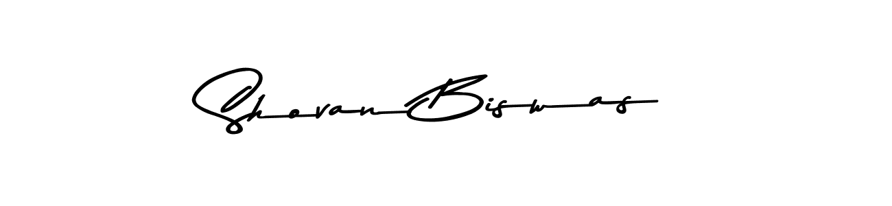 Make a beautiful signature design for name Shovan Biswas. With this signature (Asem Kandis PERSONAL USE) style, you can create a handwritten signature for free. Shovan Biswas signature style 9 images and pictures png