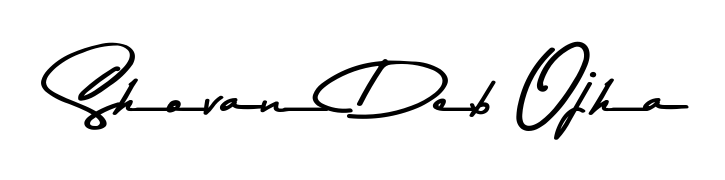 Download transparent PNG signature for name Shovan Deb Ojha styled with Asem Kandis PERSONAL USE font. Ready to paste directly into PDF and Word agreements. Shovan Deb Ojha signature style 9 images and pictures png