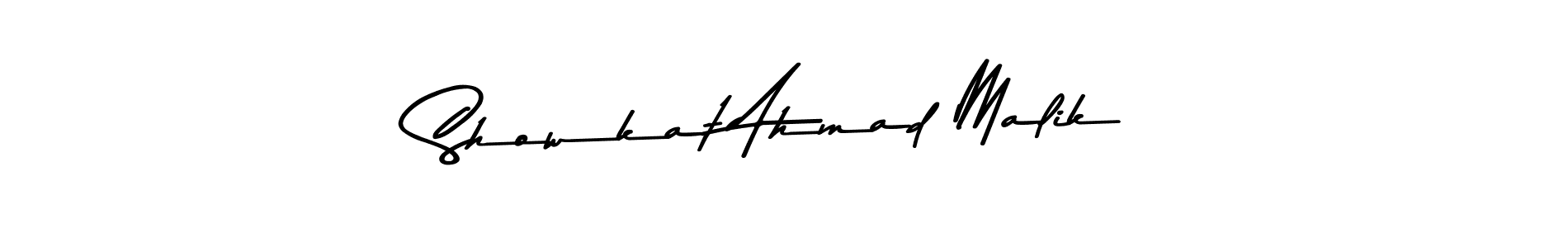 How to make Showkat Ahmad Malik name signature. Use Asem Kandis PERSONAL USE style for creating short signs online. This is the latest handwritten sign. Showkat Ahmad Malik signature style 9 images and pictures png