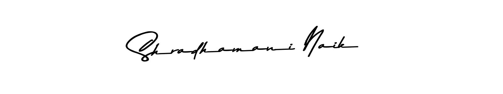 How to make Shradhamani Naik name signature. Use Asem Kandis PERSONAL USE style for creating short signs online. This is the latest handwritten sign. Shradhamani Naik signature style 9 images and pictures png