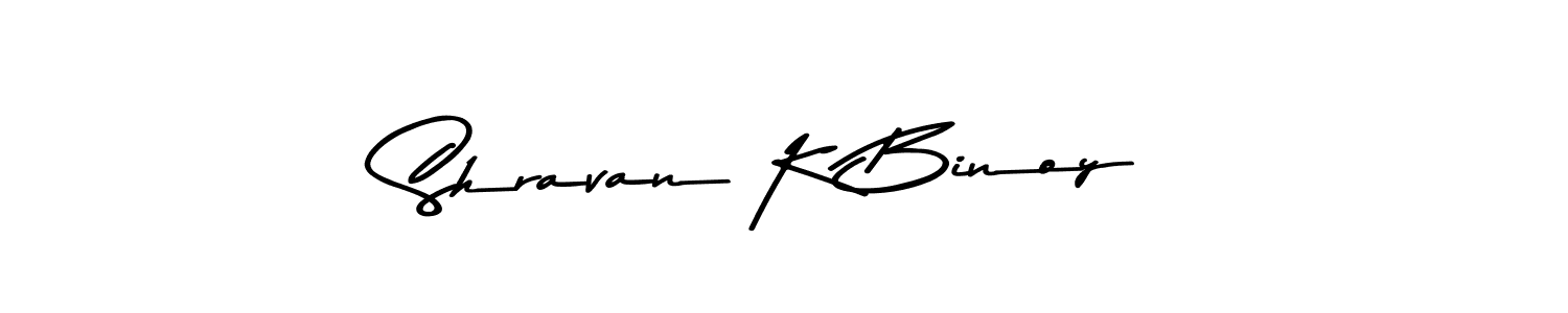 Make a beautiful signature design for name Shravan K Binoy. With this signature (Asem Kandis PERSONAL USE) style, you can create a handwritten signature for free. Shravan K Binoy signature style 9 images and pictures png