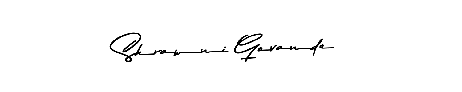 You should practise on your own different ways (Asem Kandis PERSONAL USE) to write your name (Shrawni Govande) in signature. don't let someone else do it for you. Shrawni Govande signature style 9 images and pictures png