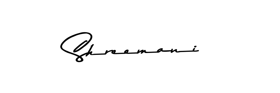 How to make Shreemani name signature. Use Asem Kandis PERSONAL USE style for creating short signs online. This is the latest handwritten sign. Shreemani signature style 9 images and pictures png