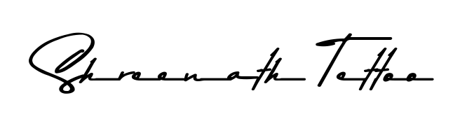 A stylish, flowing autograph style designed for name Shreenath Tettoo using Asem Kandis PERSONAL USE typography. Perfect for digital creative projects. Shreenath Tettoo signature style 9 images and pictures png