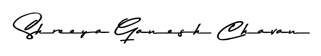 Discover how Shreeya Ganesh Chavan looks in an executive cursive font (Asem Kandis PERSONAL USE). Perfect for legal documents, invoices, and certificates. Shreeya Ganesh Chavan signature style 9 images and pictures png