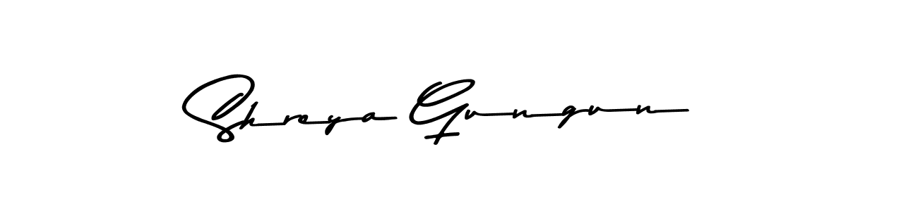 Make a beautiful signature design for name Shreya Gungun. With this signature (Asem Kandis PERSONAL USE) style, you can create a handwritten signature for free. Shreya Gungun signature style 9 images and pictures png