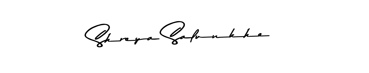 Make a beautiful signature design for name Shreya Salunkhe. With this signature (Asem Kandis PERSONAL USE) style, you can create a handwritten signature for free. Shreya Salunkhe signature style 9 images and pictures png