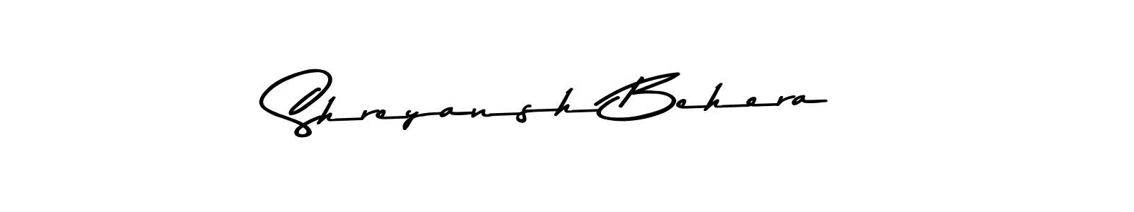 How to make Shreyansh Behera name signature. Use Asem Kandis PERSONAL USE style for creating short signs online. This is the latest handwritten sign. Shreyansh Behera signature style 9 images and pictures png