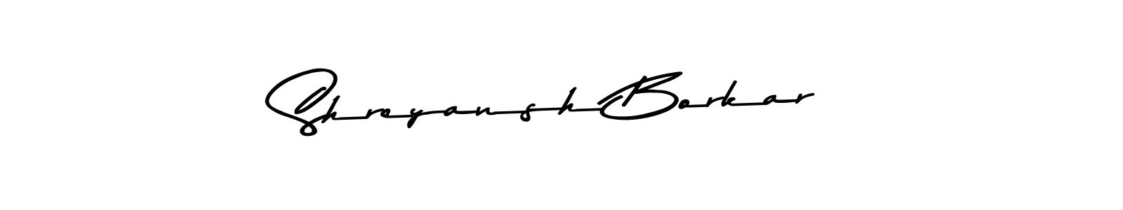 You should practise on your own different ways (Asem Kandis PERSONAL USE) to write your name (Shreyansh Borkar) in signature. don't let someone else do it for you. Shreyansh Borkar signature style 9 images and pictures png