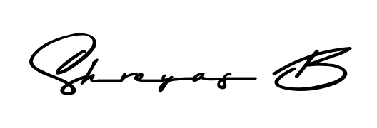 The best way (Asem Kandis PERSONAL USE) to make a short signature is to pick only two or three words in your name. For converting this name Shreyas  B. Shreyas  B signature style 9 images and pictures png