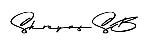 Looking for an artistic signature for Shreyas S B? The Asem Kandis PERSONAL USE calligraphy style gives a sophisticated flow suitable for business cards and emails. Shreyas S B signature style 9 images and pictures png