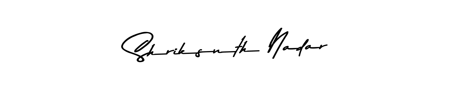 Asem Kandis PERSONAL USE is a professional signature style that is perfect for those who want to add a touch of class to their signature. It is also a great choice for those who want to make their signature more unique. Get Shriksnth Nadar name to fancy signature for free. Shriksnth Nadar signature style 9 images and pictures png