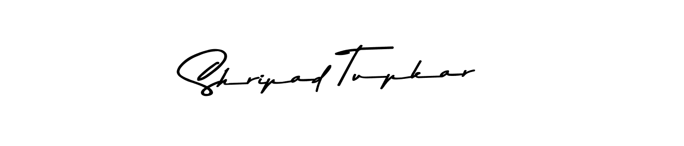 How to make Shripad Tupkar name signature. Use Asem Kandis PERSONAL USE style for creating short signs online. This is the latest handwritten sign. Shripad Tupkar signature style 9 images and pictures png