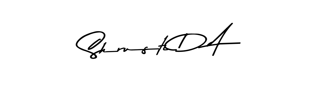 Also You can easily find your signature by using the search form. We will create Shrusti D A name handwritten signature images for you free of cost using Asem Kandis PERSONAL USE sign style. Shrusti D A signature style 9 images and pictures png