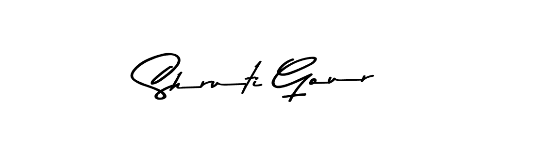 if you are searching for the best signature style for your name Shruti Gour. so please give up your signature search. here we have designed multiple signature styles  using Asem Kandis PERSONAL USE. Shruti Gour signature style 9 images and pictures png