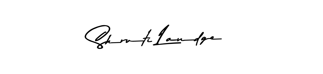 This is the best signature style for the Shruti Landge name. Also you like these signature font (Asem Kandis PERSONAL USE). Mix name signature. Shruti Landge signature style 9 images and pictures png