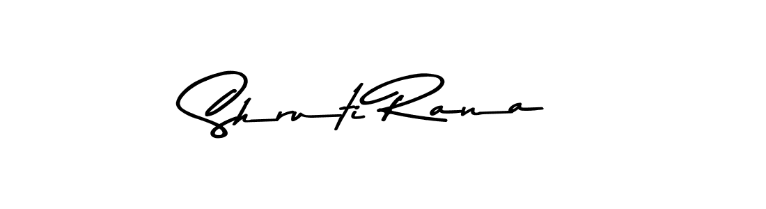 How to make Shruti Rana name signature. Use Asem Kandis PERSONAL USE style for creating short signs online. This is the latest handwritten sign. Shruti Rana signature style 9 images and pictures png