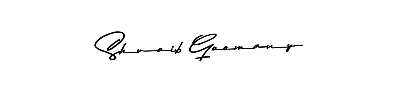Design your own signature with our free online signature maker. With this signature software, you can create a handwritten (Asem Kandis PERSONAL USE) signature for name Shuaib Goomany. Shuaib Goomany signature style 9 images and pictures png