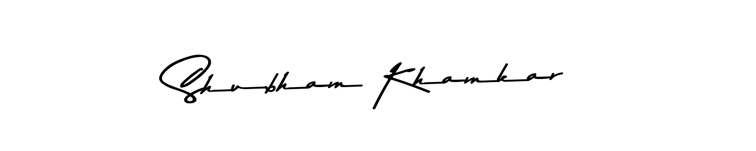 Use a signature maker to create a handwritten signature online. With this signature software, you can design (Asem Kandis PERSONAL USE) your own signature for name Shubham Khamkar. Shubham Khamkar signature style 9 images and pictures png