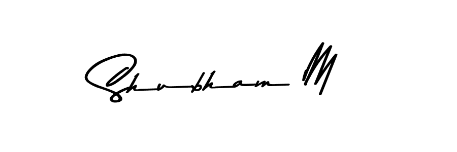 Create a beautiful signature design for name Shubham M. With this signature (Asem Kandis PERSONAL USE) fonts, you can make a handwritten signature for free. Shubham M signature style 9 images and pictures png