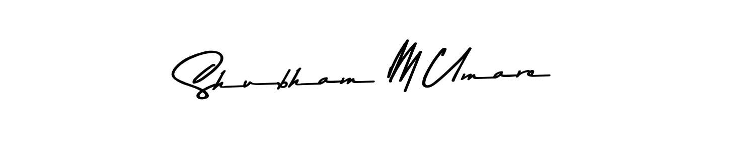 Also You can easily find your signature by using the search form. We will create Shubham M Umare name handwritten signature images for you free of cost using Asem Kandis PERSONAL USE sign style. Shubham M Umare signature style 9 images and pictures png