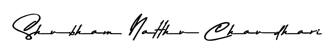 A stylish, flowing autograph style designed for name Shubham Natthu Chaudhari using Asem Kandis PERSONAL USE typography. Perfect for digital creative projects. Shubham Natthu Chaudhari signature style 9 images and pictures png