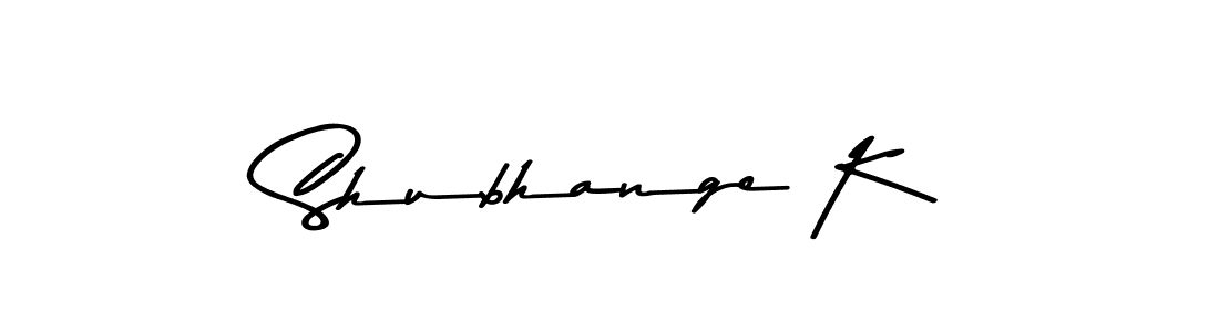 How to make Shubhange K name signature. Use Asem Kandis PERSONAL USE style for creating short signs online. This is the latest handwritten sign. Shubhange K signature style 9 images and pictures png