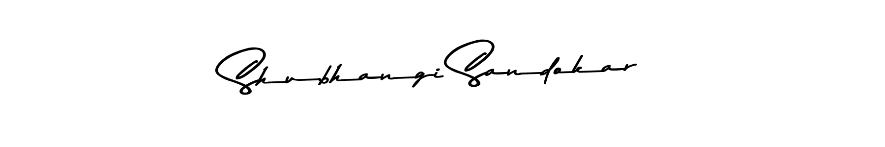 Create a beautiful signature design for name Shubhangi Sandokar. With this signature (Asem Kandis PERSONAL USE) fonts, you can make a handwritten signature for free. Shubhangi Sandokar signature style 9 images and pictures png