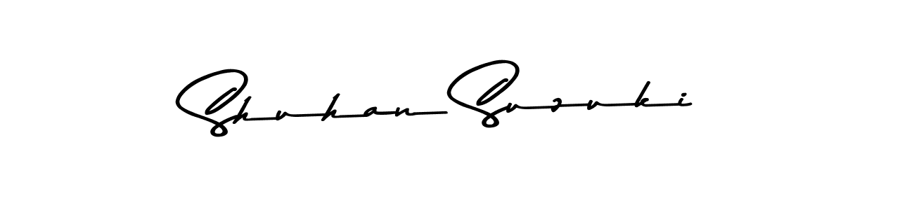 This is the best signature style for the Shuhan Suzuki name. Also you like these signature font (Asem Kandis PERSONAL USE). Mix name signature. Shuhan Suzuki signature style 9 images and pictures png