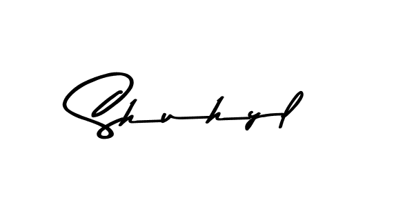 Make a beautiful signature design for name Shuhyl. With this signature (Asem Kandis PERSONAL USE) style, you can create a handwritten signature for free. Shuhyl signature style 9 images and pictures png