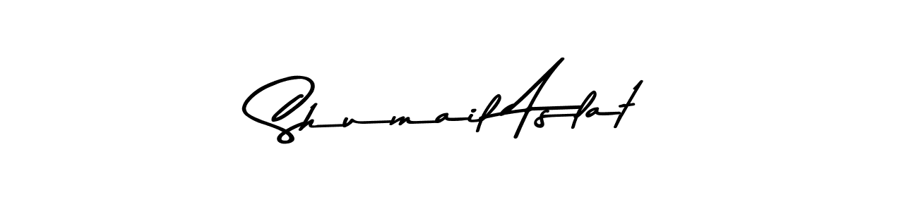 Make a beautiful signature design for name Shumail Aslat. With this signature (Asem Kandis PERSONAL USE) style, you can create a handwritten signature for free. Shumail Aslat signature style 9 images and pictures png