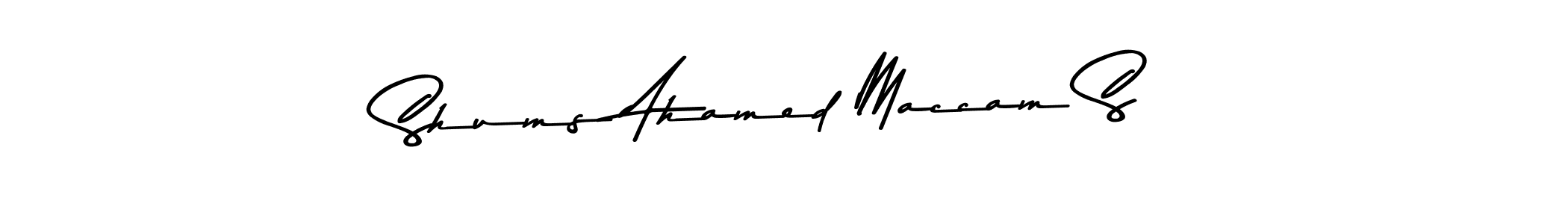 Asem Kandis PERSONAL USE is a professional signature style that is perfect for those who want to add a touch of class to their signature. It is also a great choice for those who want to make their signature more unique. Get Shums Ahamed Maccam S name to fancy signature for free. Shums Ahamed Maccam S signature style 9 images and pictures png