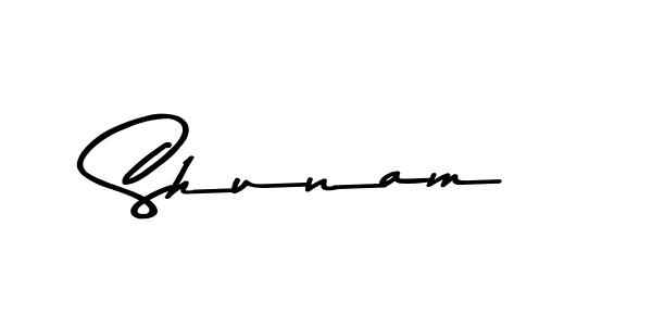 How to make Shunam name signature. Use Asem Kandis PERSONAL USE style for creating short signs online. This is the latest handwritten sign. Shunam signature style 9 images and pictures png