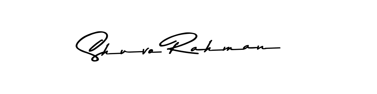 Create a beautiful signature design for name Shuvo Rahman. With this signature (Asem Kandis PERSONAL USE) fonts, you can make a handwritten signature for free. Shuvo Rahman signature style 9 images and pictures png