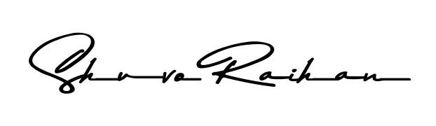 Create your official email sign-off with Shuvo Raihan name in Asem Kandis PERSONAL USE style. Crisp, clean, and perfectly legible across all screens. Shuvo Raihan signature style 9 images and pictures png