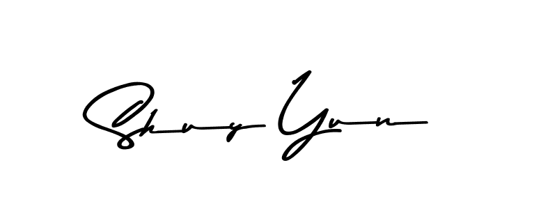 Make a beautiful signature design for name Shuy Yun. With this signature (Asem Kandis PERSONAL USE) style, you can create a handwritten signature for free. Shuy Yun signature style 9 images and pictures png