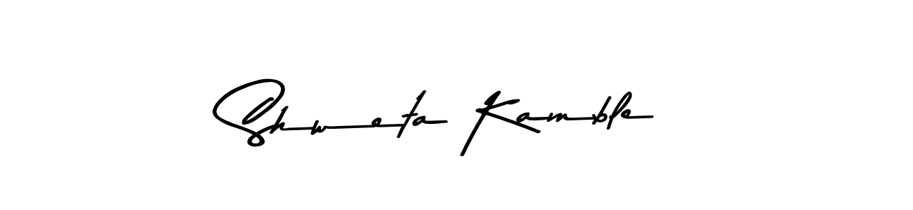 Make a beautiful signature design for name Shweta Kamble. With this signature (Asem Kandis PERSONAL USE) style, you can create a handwritten signature for free. Shweta Kamble signature style 9 images and pictures png