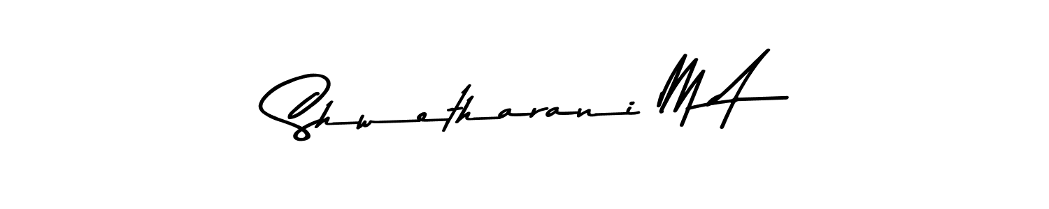 Asem Kandis PERSONAL USE is a professional signature style that is perfect for those who want to add a touch of class to their signature. It is also a great choice for those who want to make their signature more unique. Get Shwetharani M A name to fancy signature for free. Shwetharani M A signature style 9 images and pictures png